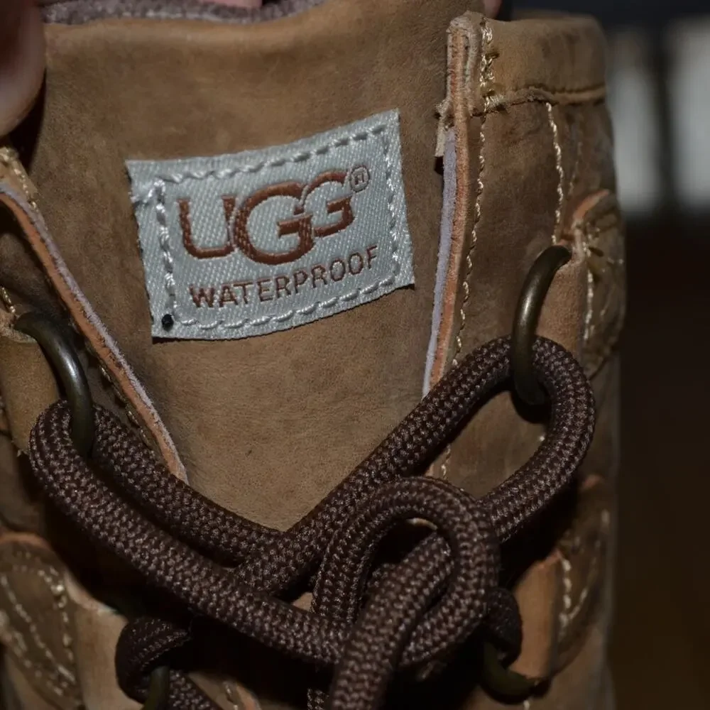 UGG Waterproof Winter Boots Brown Leather Elsa Size 6.5